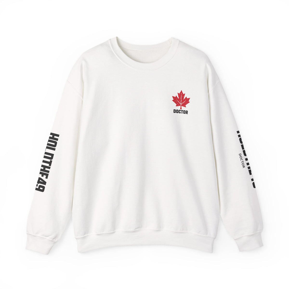 HOLDTHE49 Services Doctor Full Print Crewneck in White