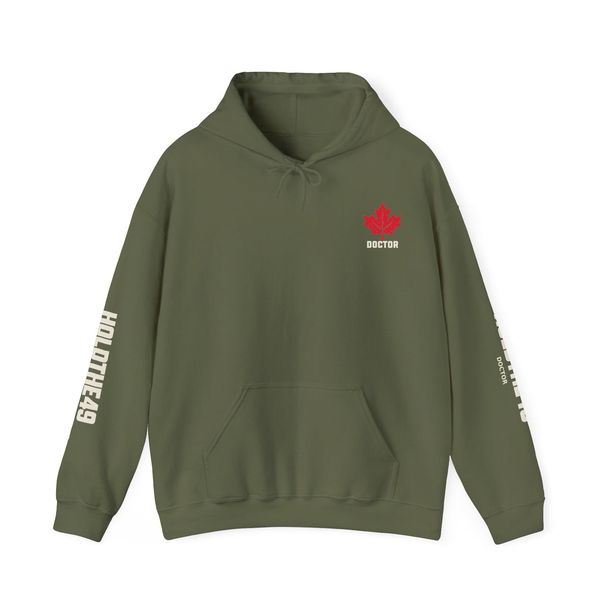 HOLDTHE49 Services Doctor Full Print Hoodie in Military Green