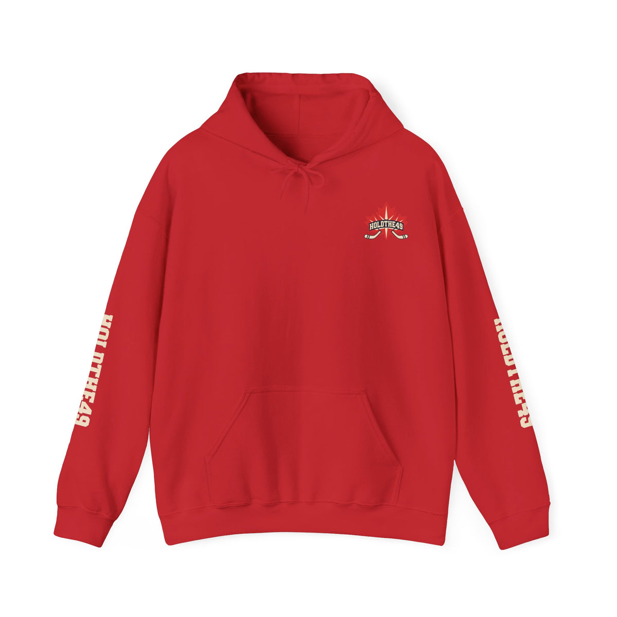 HOLDTHE49 Hockey Full Print Hoodie in Red