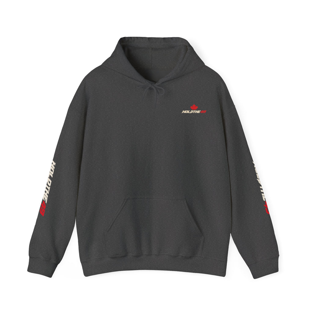 HOLDTHE49 Predator Goose Full Print Hoodie in Dark Heather