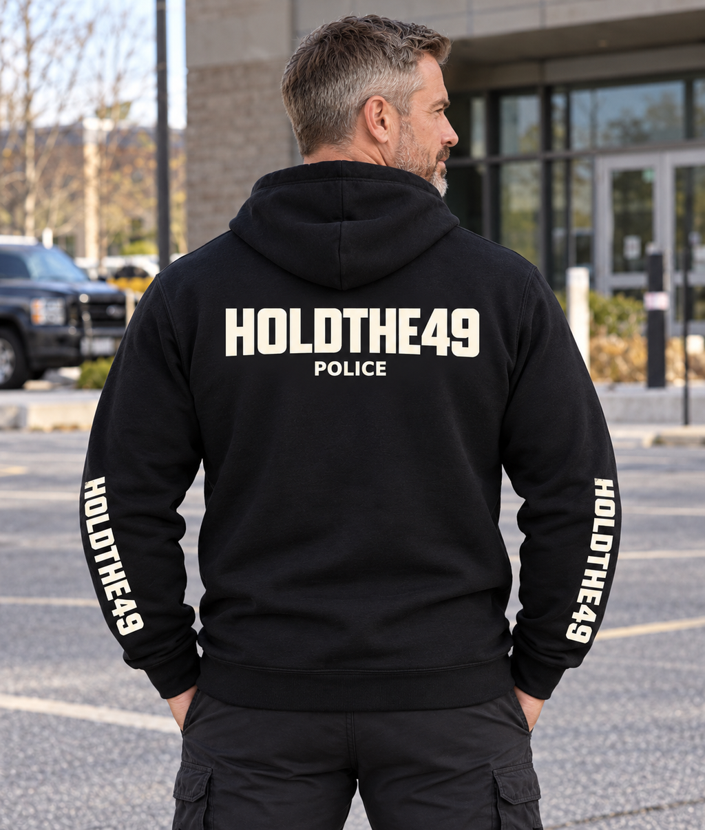 HOLDTHE49 Services Police Full Print Hoodie, lifestyle photo