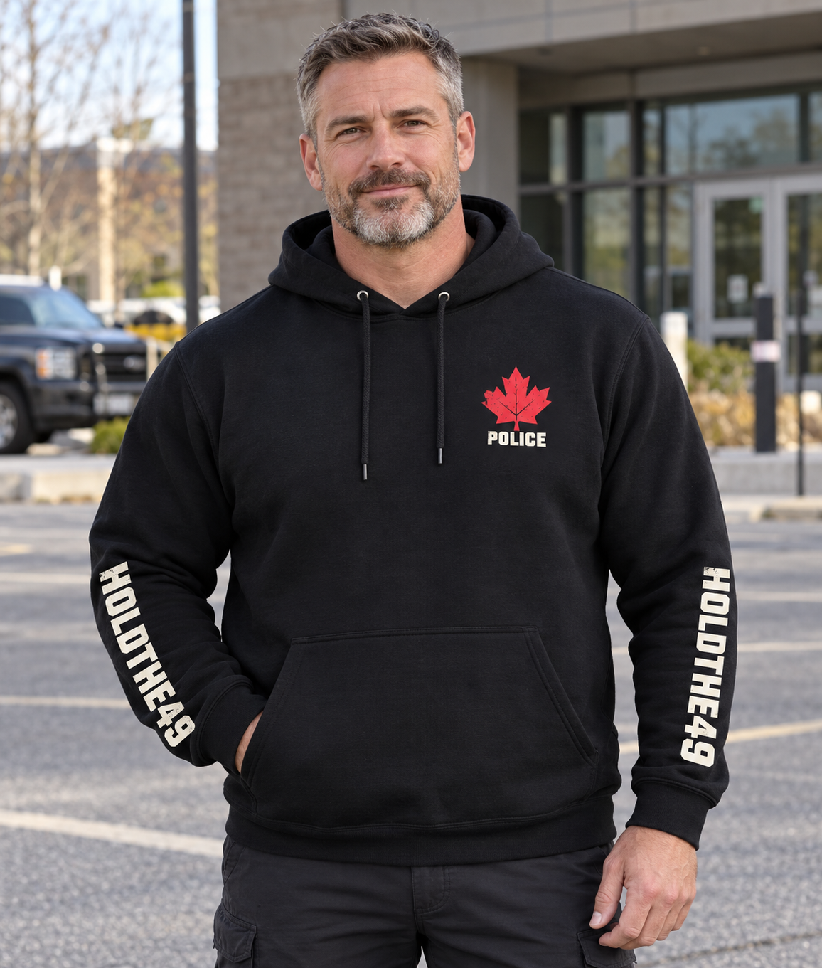 HOLDTHE49 Services Police Full Print Hoodie, lifestyle photo