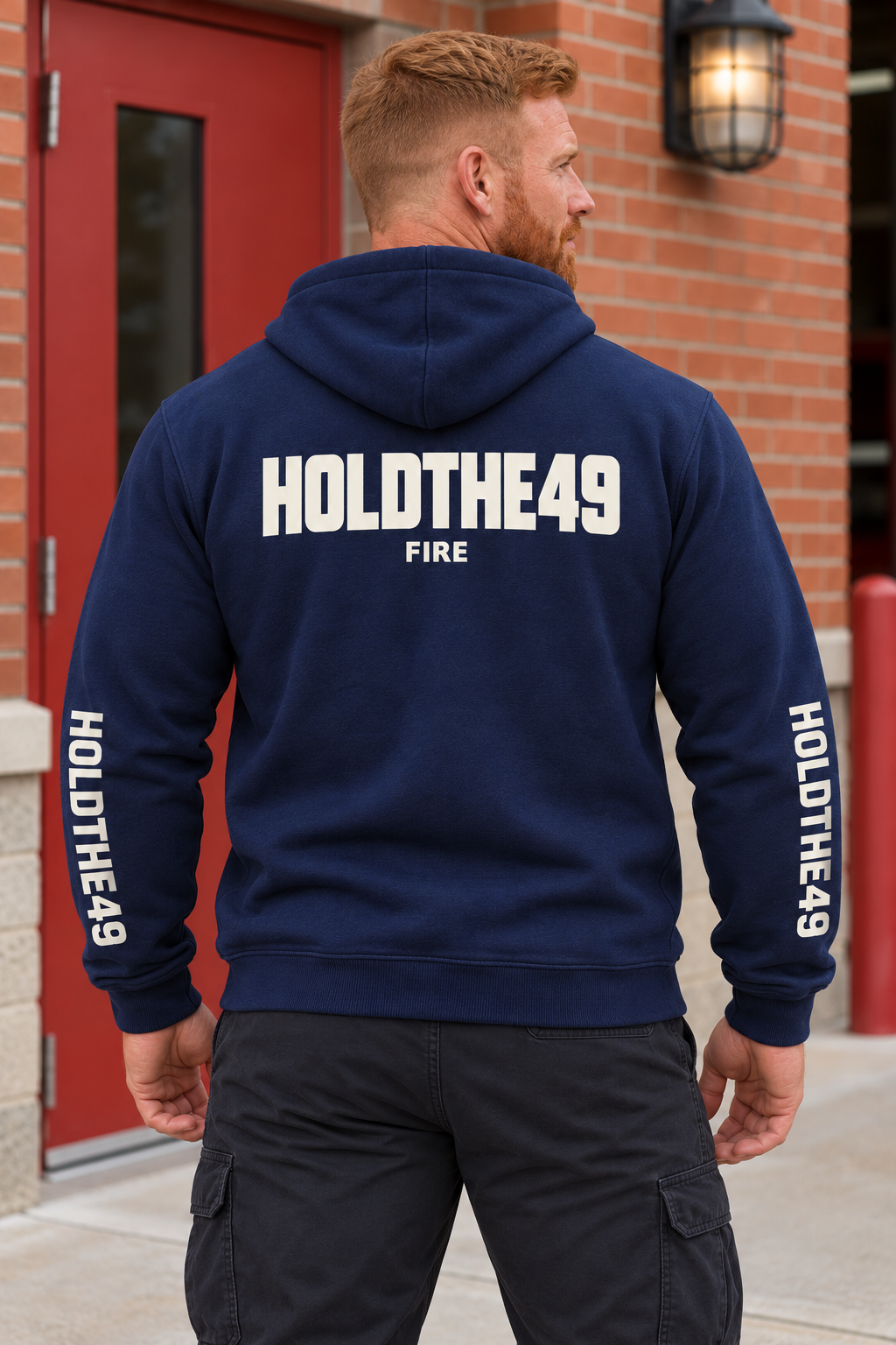 HOLDTHE49 Services Fire Full Print Hoodie, back view
