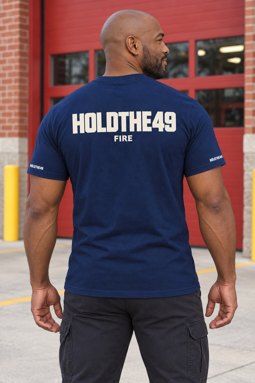 HOLDTHE49 Services Fire Full Print Tee, back view