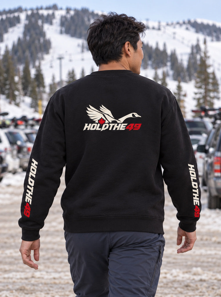 HOLDTHE49 Predator Goose Full Print Crewneck, back view