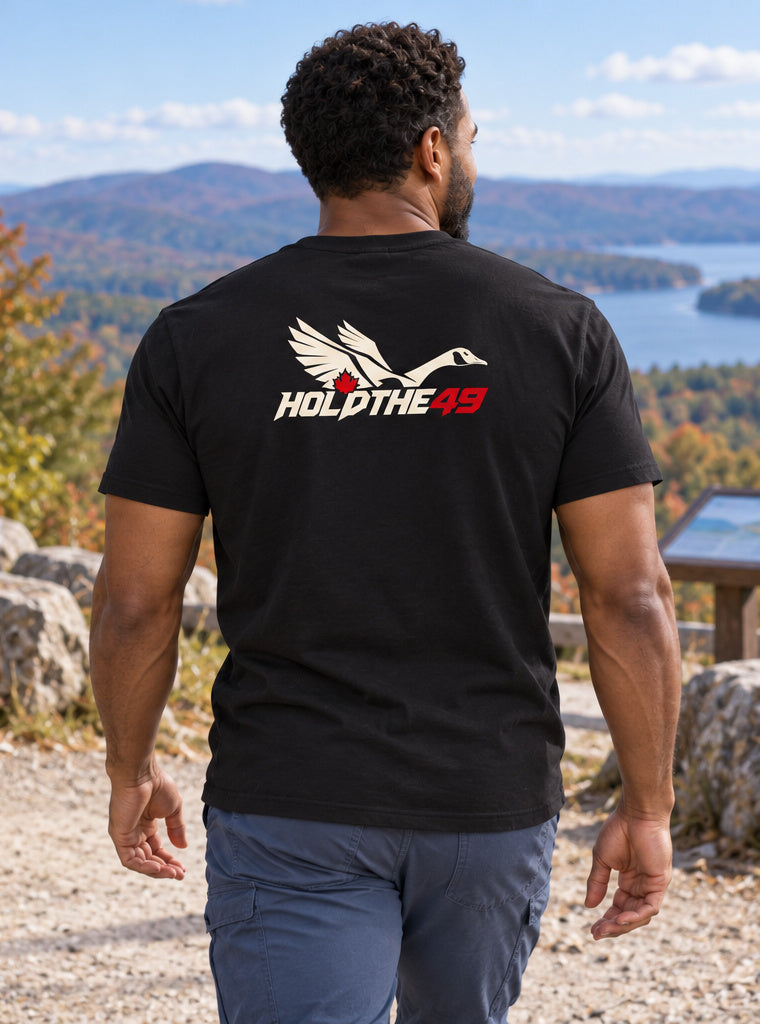 HOLDTHE49 Predator Goose Tee, back view