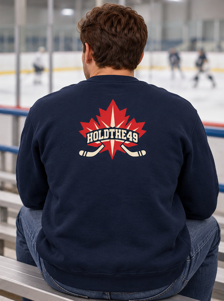 HOLDTHE49 Hockey Crewneck, back view
