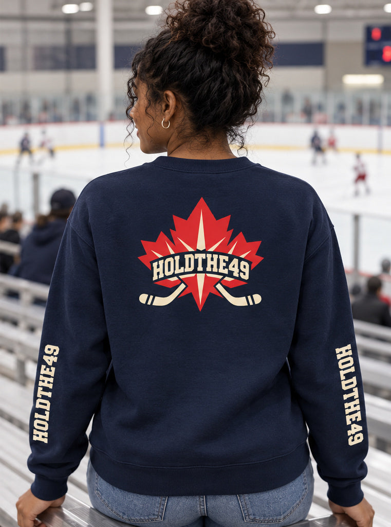 HOLDTHE49 Hockey Full Print Crewneck, back view