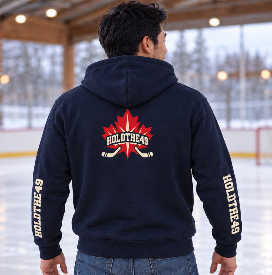 HOLDTHE49 Hockey Full Print Hoodie, back view
