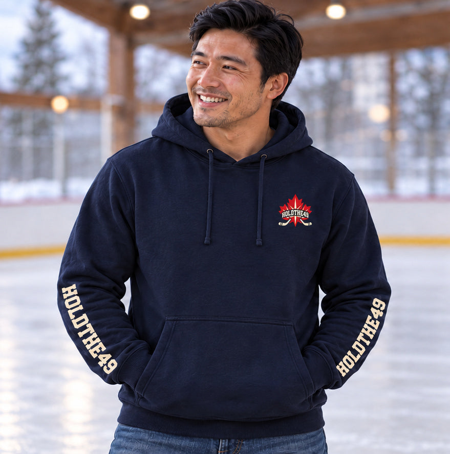 HOLDTHE49 Hockey Full Print Hoodie, front view