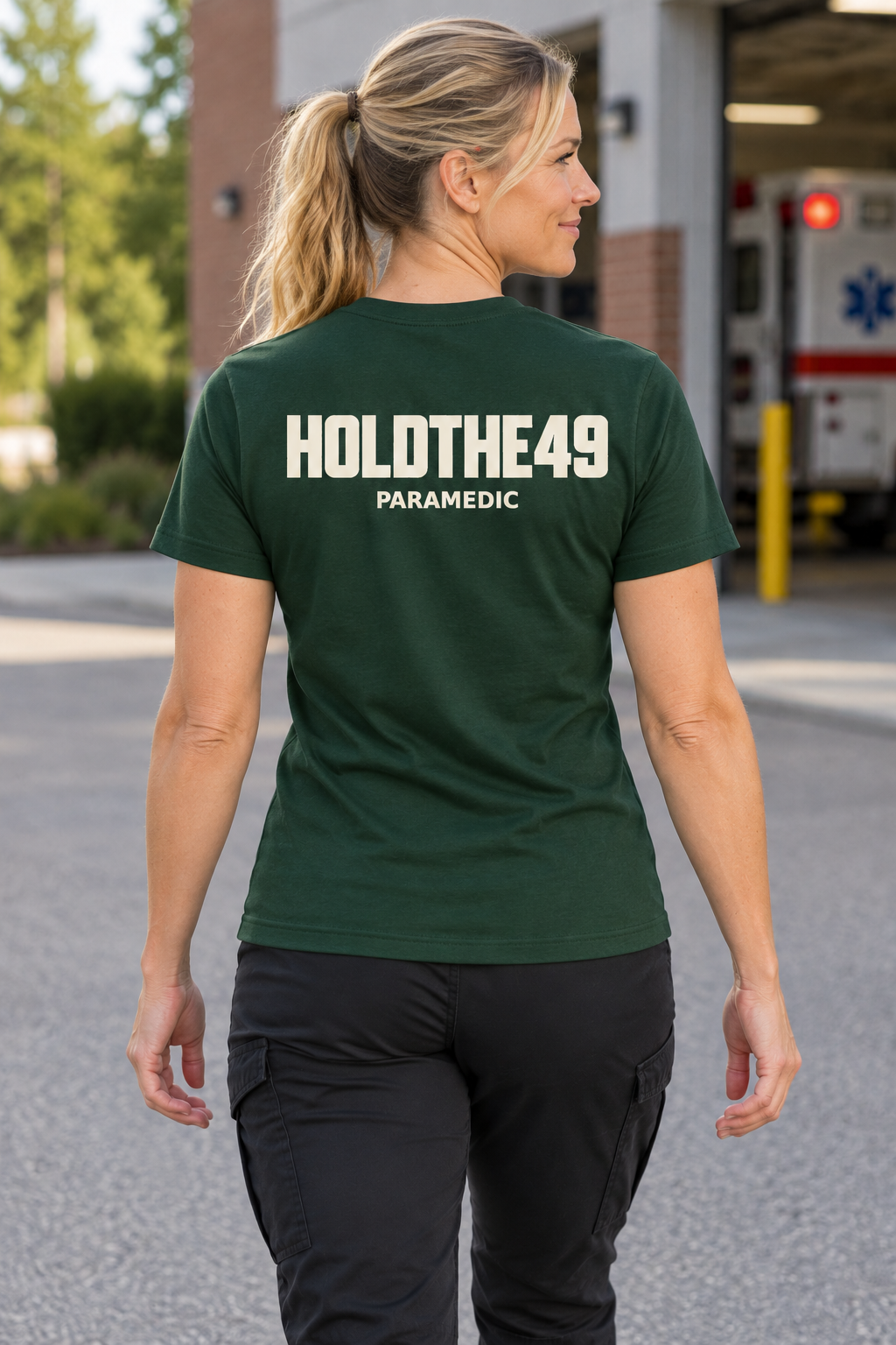 HOLDTHE49 Services Paramedic Tee, back view